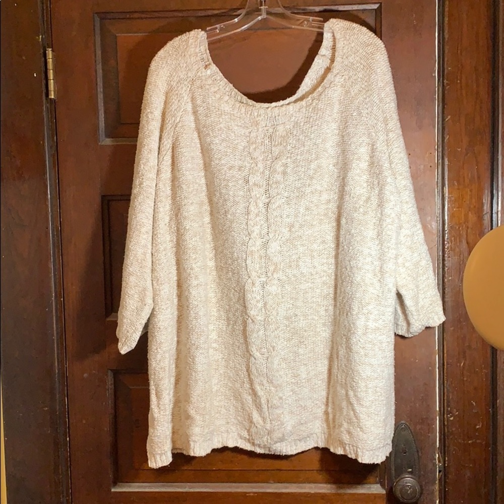 3X Lands’ End cotton tunic length sweater